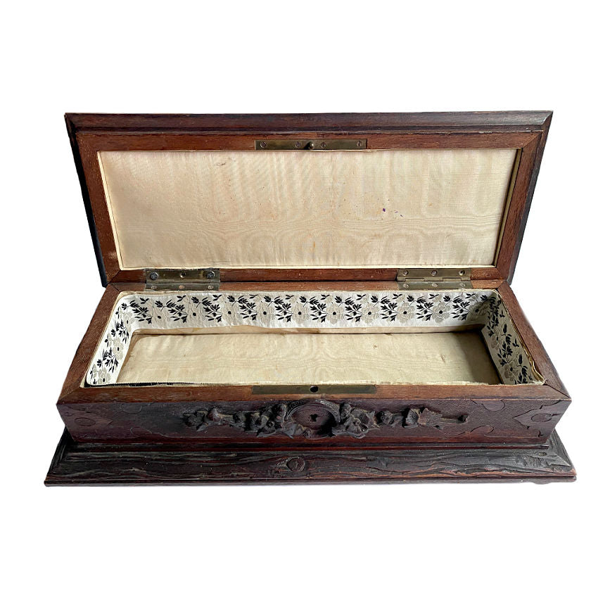 Antique Hand Carved Black Forest Glove or Jewelry Box