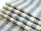 Antique Linen Drying Towel French Country Checks Blue Yellow Red