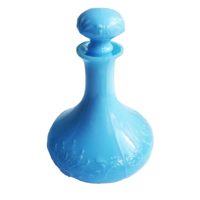 19th Century Blue Opaline Glass Large Decanter