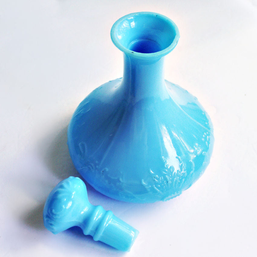 19th Century Blue Opaline Glass Large Decanter