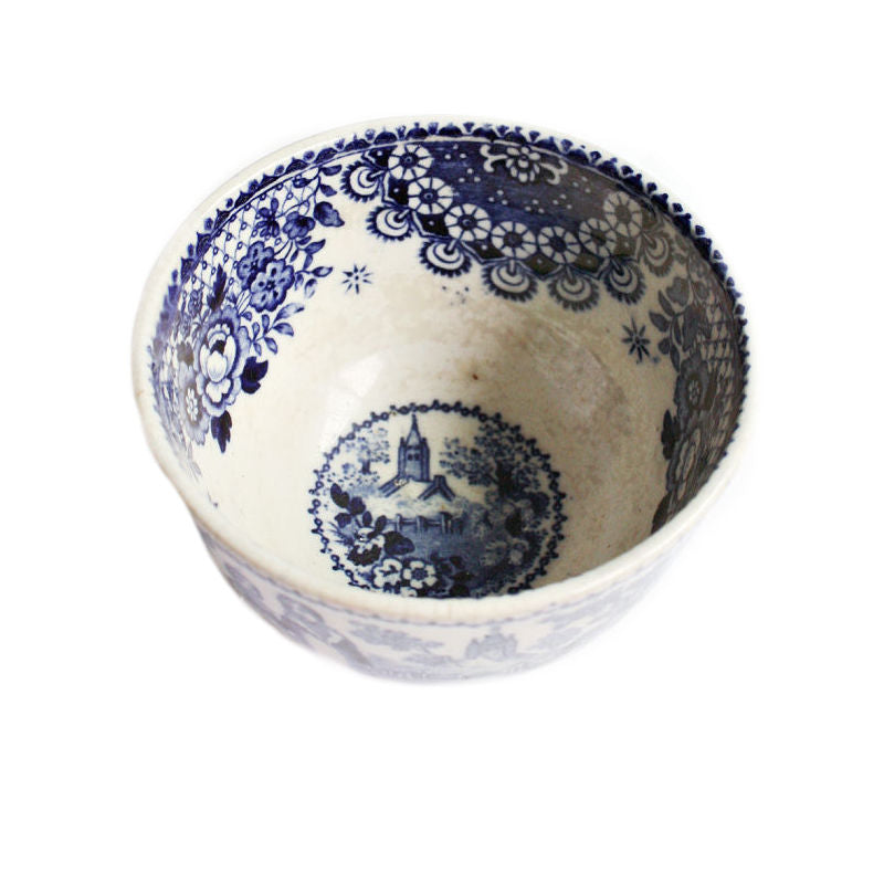 19th Century Blue Transferware Tea Bowl