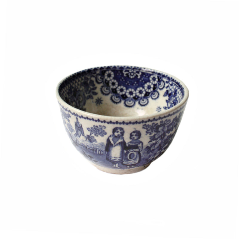 19th Century Blue Transferware Tea Bowl