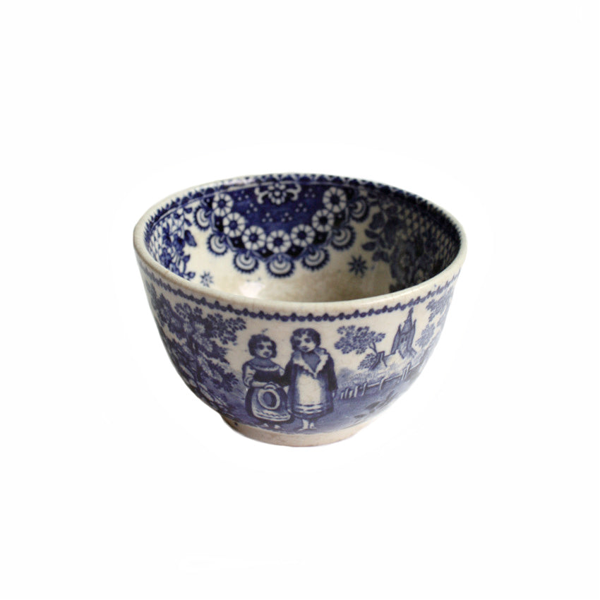 19th Century Blue Transferware Tea Bowl