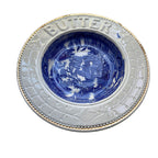Rare Antique Staffordshire Blue Willow Butter Dish