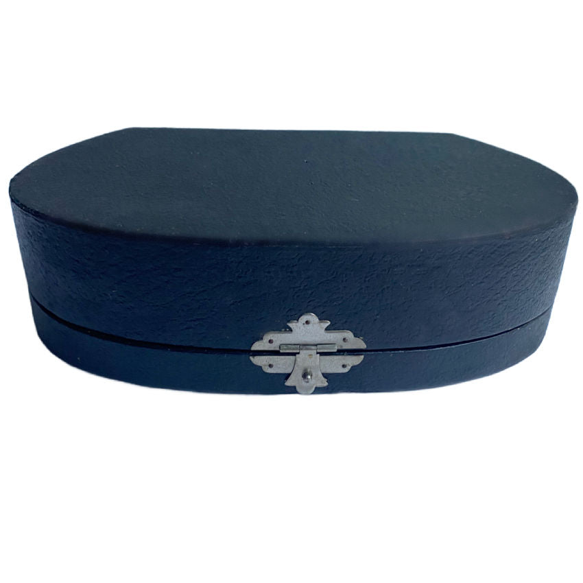 Antique Ebony Mirror, Brush and Comb Set Cased