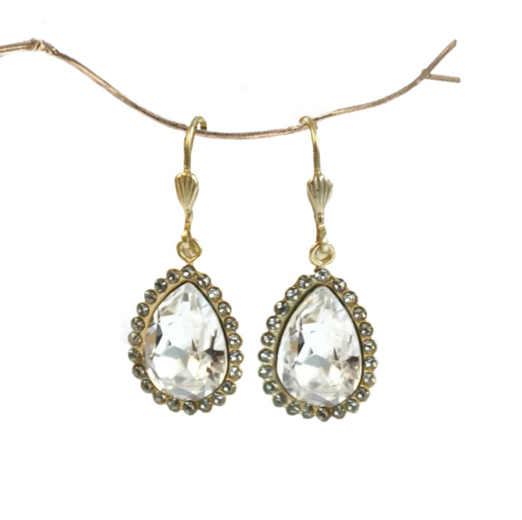 French teardrop earrings crystal