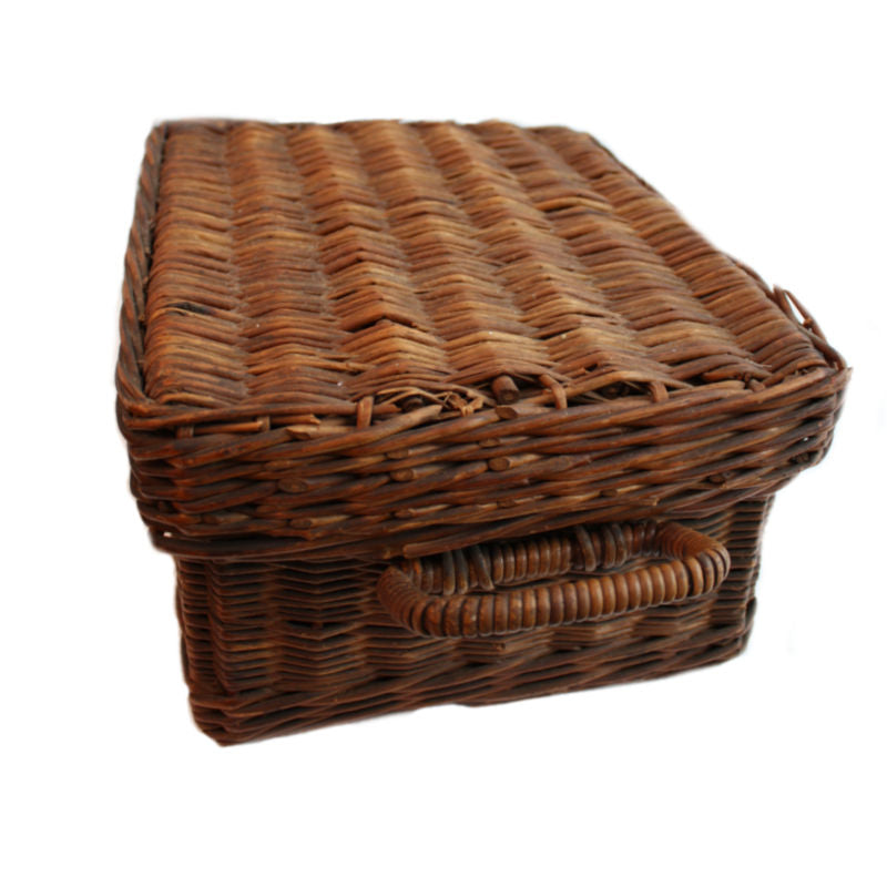 Antique English Automobile  Wicker Picnic Basket