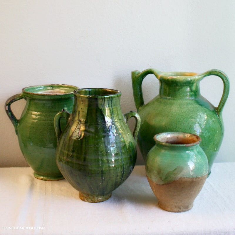 Antique French Green Confit Preserving Pot