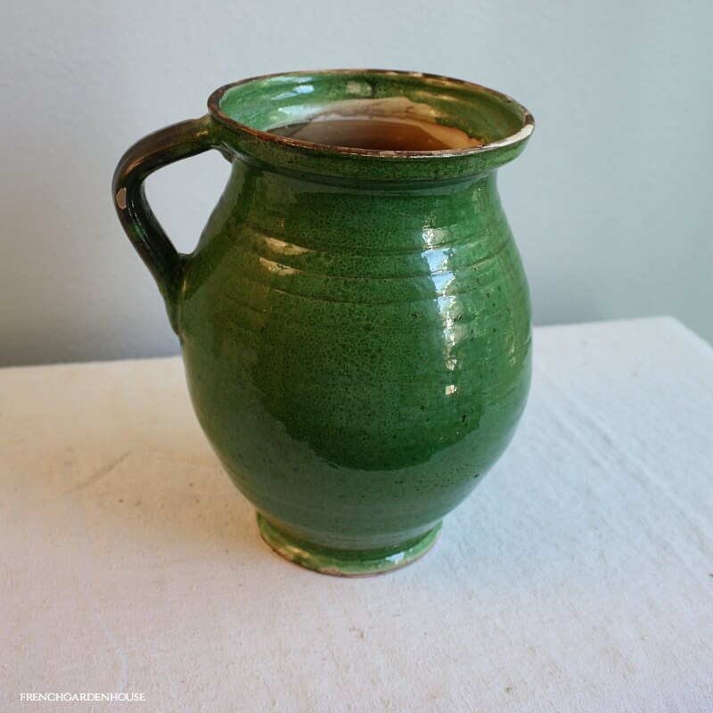 Antique French Green Confit Preserving Pot