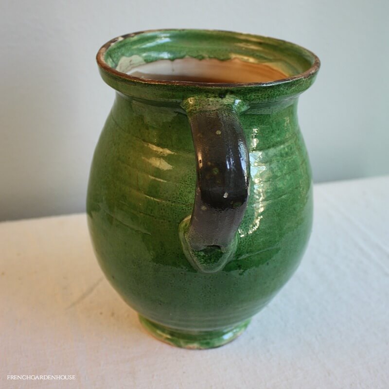 Antique French Green Confit Preserving Pot