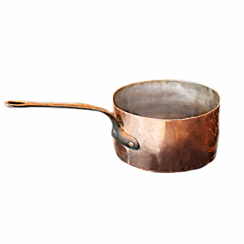 Antique Large Hand Hammered Copper Sauce Pan