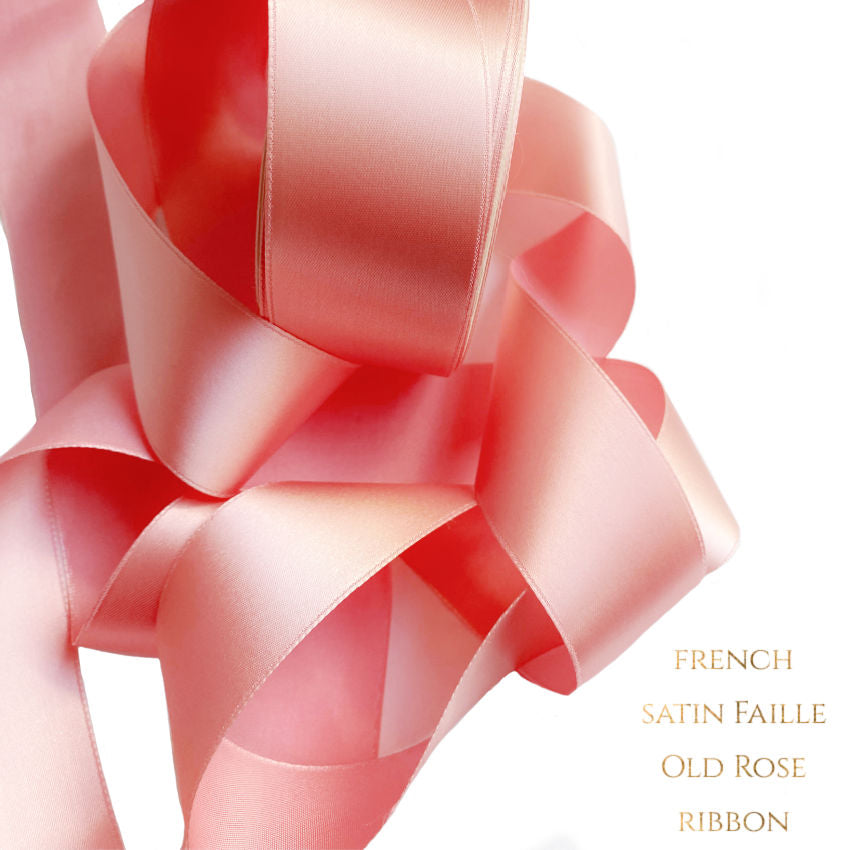 Vintage French Satin Faille Ribbon 1-1/2&quot; Old Rose