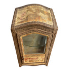 Exceptional antique French miniature sedan chair vitrine in silk and gilt, a rare display case with romantic presence for treasured keepsakes or curiosities.