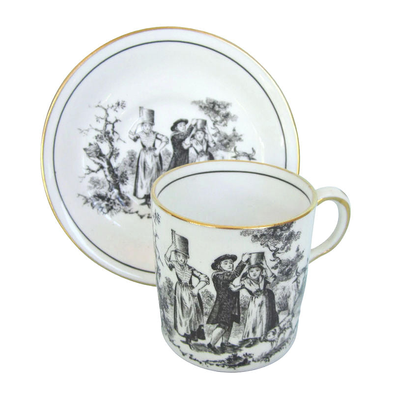 Black and White Demi Tasse Cup & Saucer