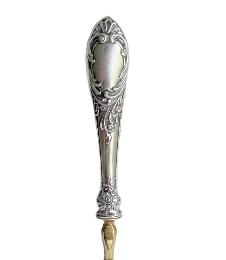 Antique Continental Sterling Silver &amp; Vermeil Sugar Sifter Spoon