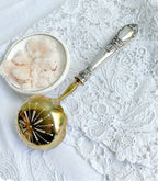 Antique Continental Sterling Silver & Vermeil Sugar Sifter Spoon