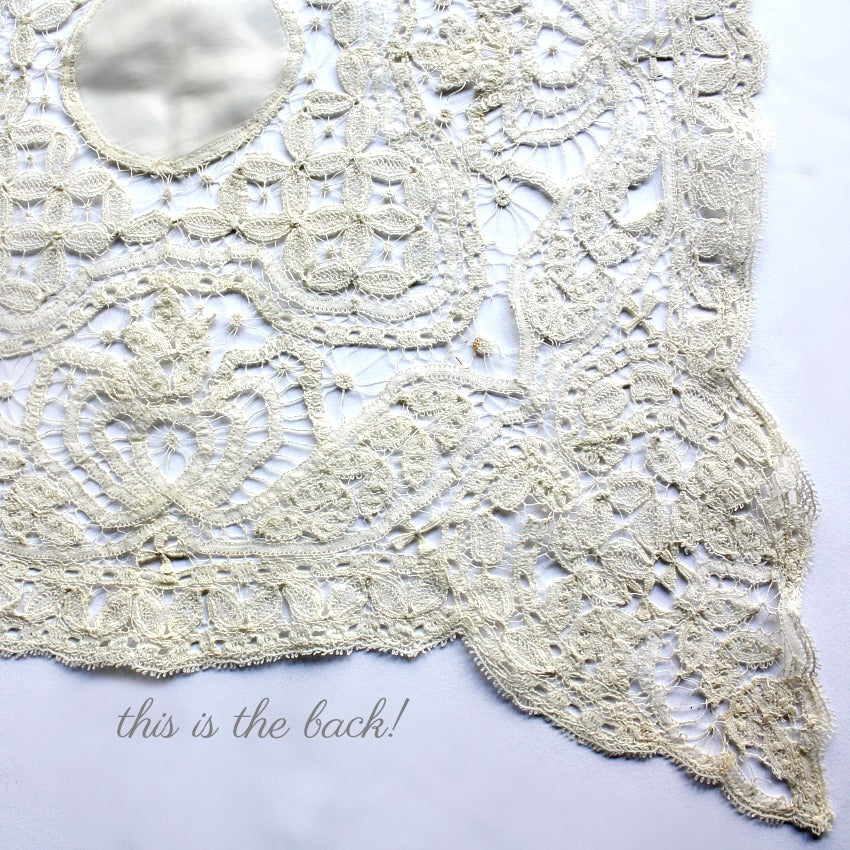 Antique Maltese Silk Bobbin Lace Handkerchief