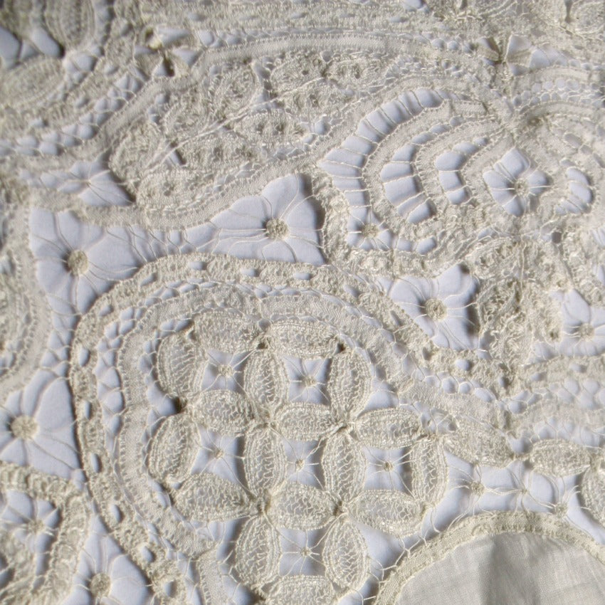 Antique Maltese Silk Bobbin Lace Handkerchief