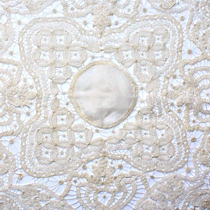 Antique Maltese linen and lace pocket square