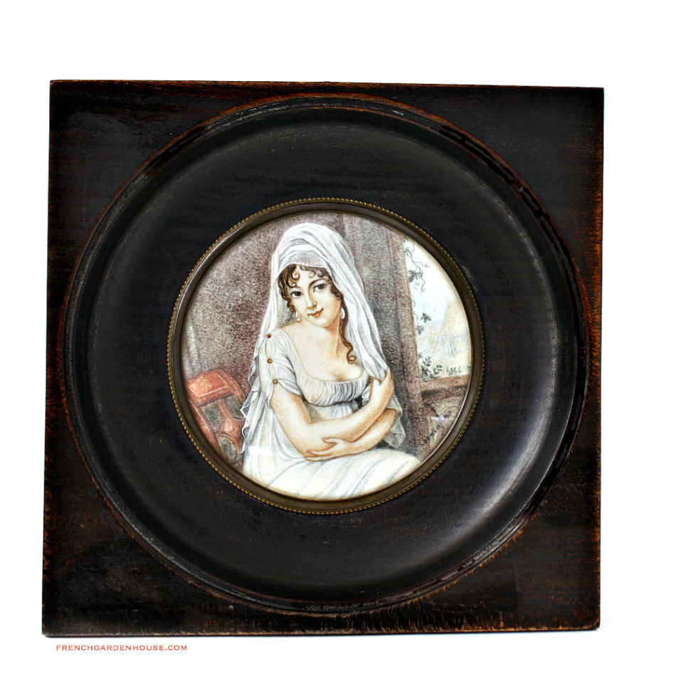 antique French Oil Painting miniature