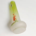 Antique French Enameled Glass Vase with Floral Decoration