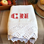 vintage French trousseau sheet decorative antique linens