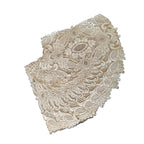 Antique cream linen placemats with dimensional hand stitched floral embroidery