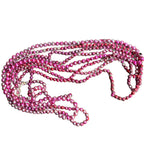 Antique Mercury Glass Beaded Christmas Tree Garland Deep Pink