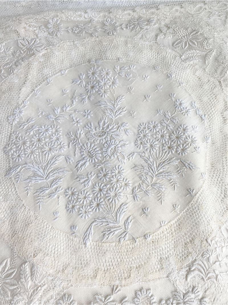 Antique French Normandy Lace Boudoir Pillow