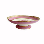 19th Century Old Paris Porcelain Pink Hand Painted Floral Cake Stand