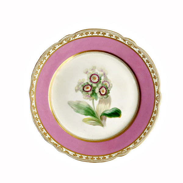 19th Century Pink Vieux Paris Porcelain Hand Painted Floral Plate