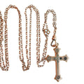 Parisian Atelier Opal Gold Slide & Antique Gold Cross Necklace
