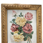 Antique Framed Chromolithograph Print The Rose