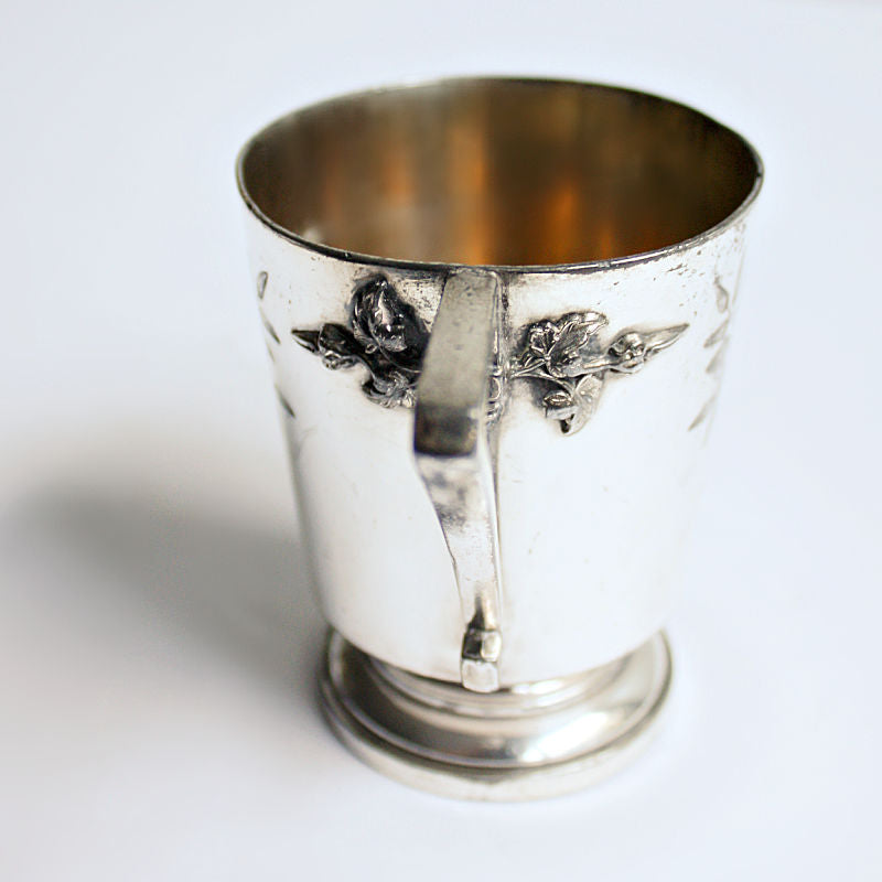 Antique Victorian Quadruple Silver Plate Child's Christening Cup 1874