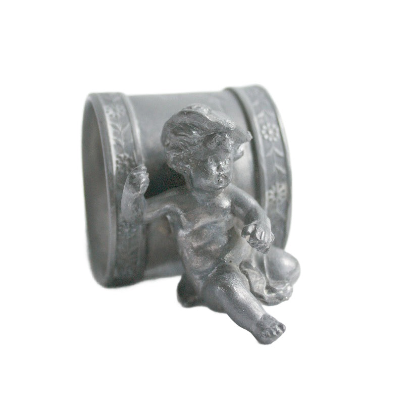 antique silver cherub figural napkin ring collection