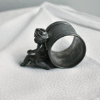 Antique Pairpoint Figural Napkin Ring with Cherub and Hat
