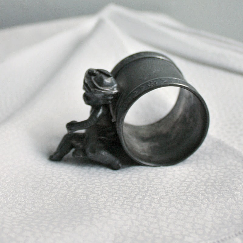 antique silver cherub figural napkin ring collection