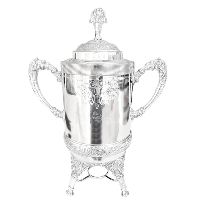 19th Century Aesthetic Design Silver Plated Tea Urn