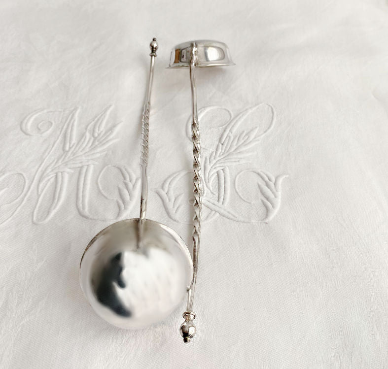 Antique Silver Toddy Spoon or Ladle Twisted Handle