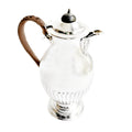 Antique English silver plate chocolate pot Hutton & Sons 1902 wicker handle reeded footed body hot chocolate server