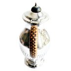 Antique chocolate pot with original wicker wrapped handle English silver plate Hutton and Sons Sheffield