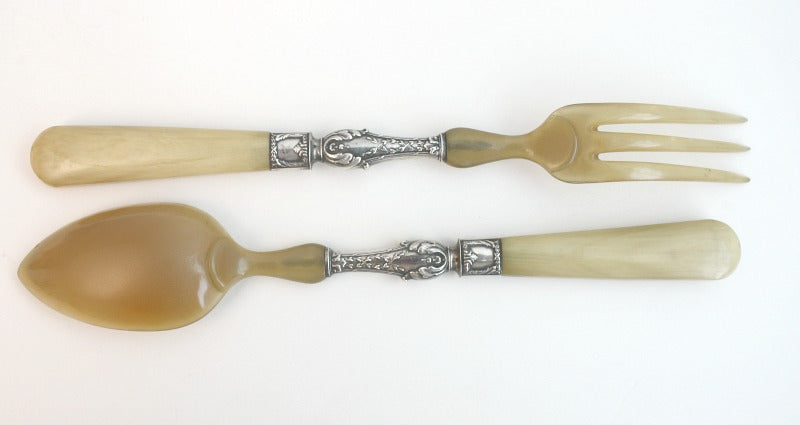 Art Deco French Sterling Salad Servers