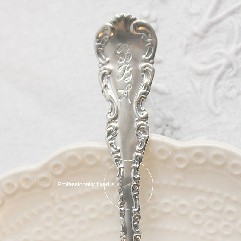 Antique Sterling Silver Bon Bon Nut Spoon Monogram B