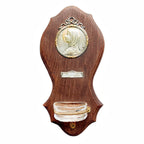 Antique French Holy Water Font Benitier with Our Lady of Lourdes, silvered and gilt, early 1900s, crystal font