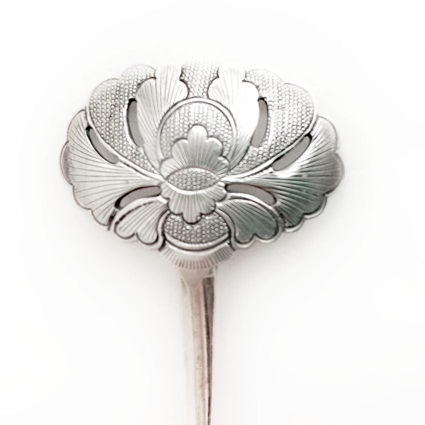 Antique Silver Floral One Point Hair Pin