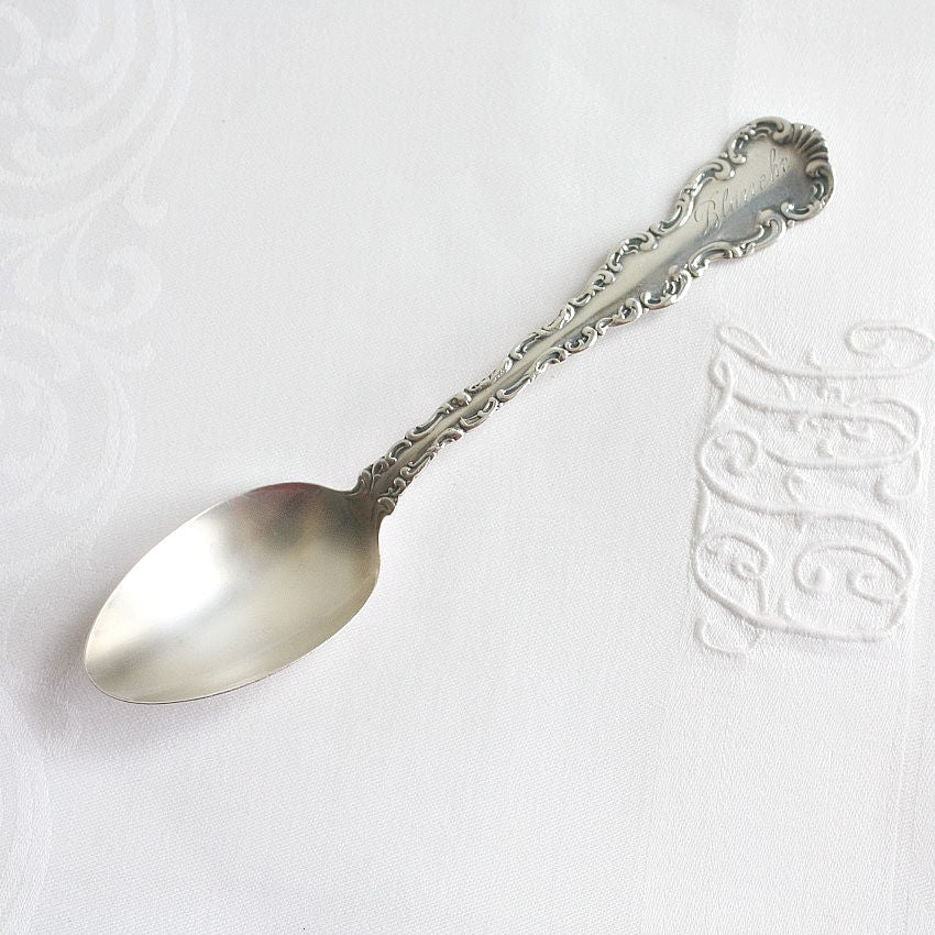 Antique Sterling Silver Five O'clock Spoon French Scrolls 1907