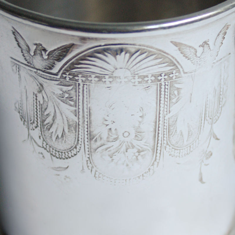 Antique Silver Child's Cup with Floral Handle