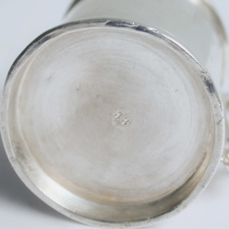 Antique Silver Child&#39;s Cup with Floral Handle