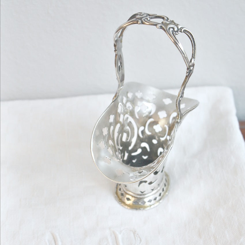 Antique Tiffany Sterling Silver Miniature Art Nouveau Bonbon Floral Basket