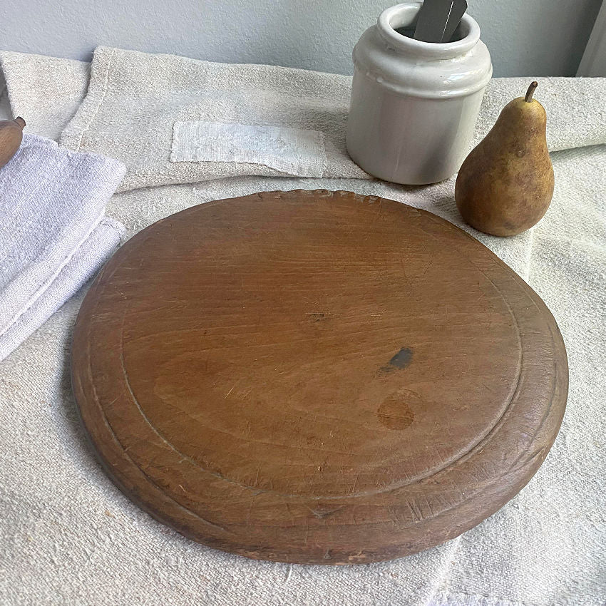 19th Century Antique Carved Bread Board and Knife